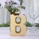 6inch Shiny Gold Plated Ceramic Letter "B" Sculpture Bud Vase, Flower Planter Pot Table Centerpiece