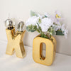 6inch Shiny Gold Plated Ceramic Letter "F" Sculpture Bud Vase, Flower Planter Pot Table Centerpiece
