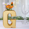 6inch Shiny Gold Plated Ceramic Letter "G" Sculpture Bud Vase, Flower Planter Pot Table Centerpiece