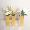 6inch Shiny Gold Plated Ceramic Letter "Q" Sculpture Bud Vase, Flower Planter Pot Table Centerpiece