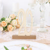 20 Pack | 6inch Natural Wooden 1-20 Wedding Table Numbers Set With Holder Base