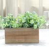 2 Pack | 10"x5" Natural Rectangular Wood Planter Box Set with Plastic Liners