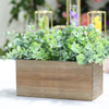 2 Pack | 10"x5" Natural Rectangular Wood Planter Box Set with Plastic Liners
