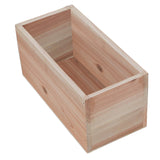 2 Pack | Tan Rectangular Wood Planter Box Set, Plant Holder With Removable Plastic Liners - 10x5inch#whtbkgd