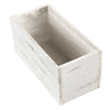 Pack of 2 | 10"x5" Whitewash Rectangular Wood Planter Box Set with Plastic Liners#whtbkgd