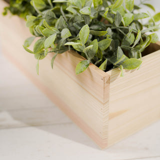Enhance Your Event's Style with the 18"x6" Tan Rectangular Wood Planter Box