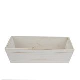 18"x6" Whitewash Rectangular Wood Planter Box Set with Plastic Liners