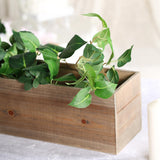 24"x6" Natural Rectangular Wood Planter Box Set With Removable Plastic Liners