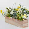 Tan Rectangular Wood Planter Box Set, Plant Holder With Removable Plastic Liners - 24x6inch