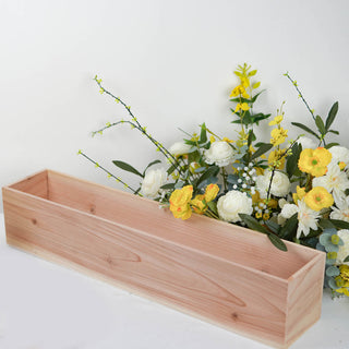 Create a Rustic Chic Style with the Tan Rectangular Wood Planter Box