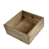 2 Pack | 9'' Natural Square Wood Planter Box Set With Removable Plastic Liners #whtbkgd