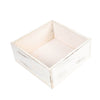 2 Pack | 9" Whitewash Square Wood Planter Box Set with Plastic Liners#whtbkgd