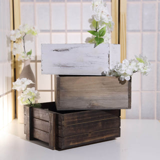 Enhance Your Space with the 2 Pack | 9" Whitewash Square Wood Planter Box Set