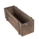 18"x6" | Smoked Brown Rustic Natural Wood Planter Box With Removable Plastic Liners #whtbkgd