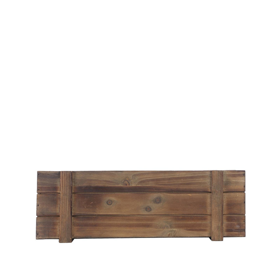 18"x6" | Smoked Brown Rustic Natural Wood Planter Box With Removable Plastic Liners