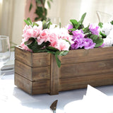 30"x6" | Smoked Brown Rustic Natural Wood Planter Box With Removable Plastic Liners