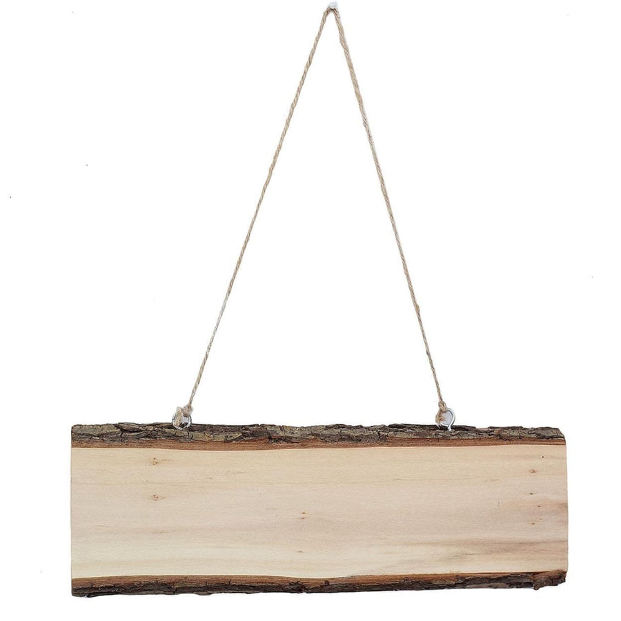 2 Pack | 10"x4" | Natural Blank Hanging DIY Wood Sign | Rectangle Wood Plaques#whtbkgd
