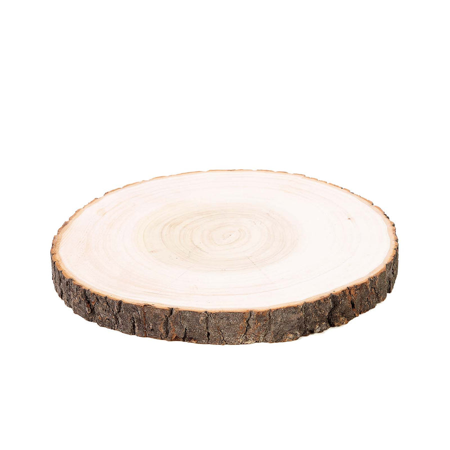 Centerpiece Poplar Wood Slab, Rustic Wood Slices 12Inch Dia Natural Color#whtbkgd