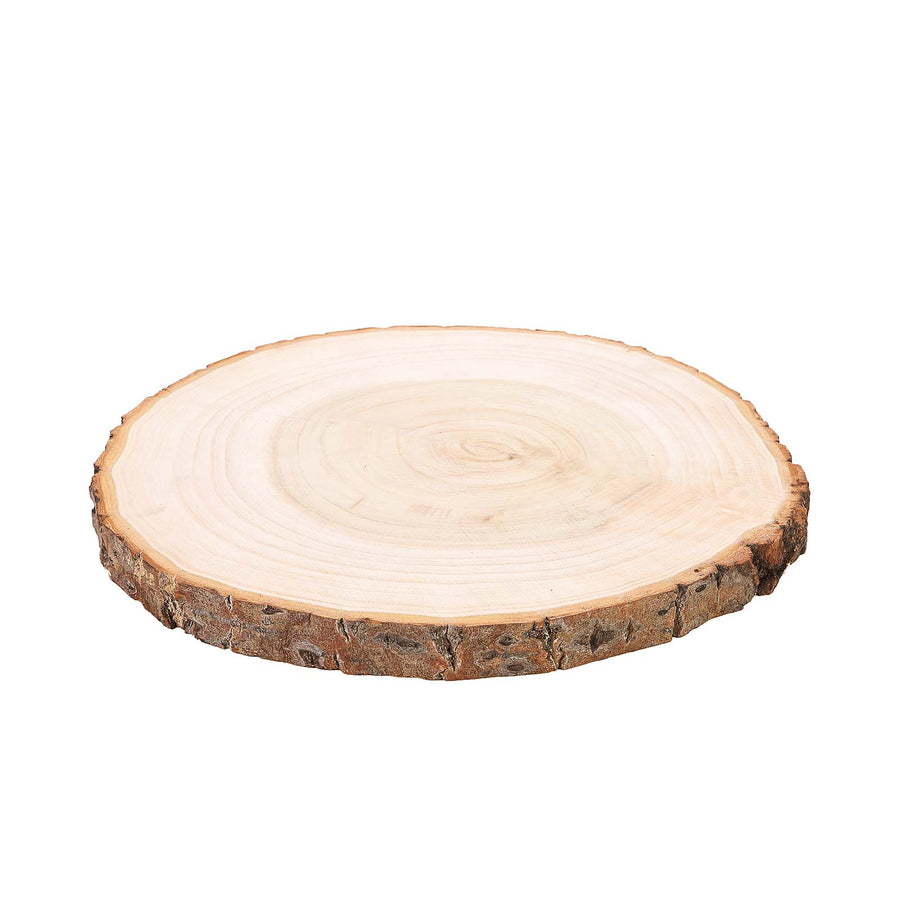 Centerpiece Poplar Wood Slab, Rustic Wood Slices 15Inch Dia Natural Color#whtbkgd