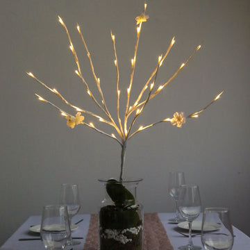 3 Pack Warm White LED Artificial Tree Twig Lights, Lighted Branches With 60 Bright LED Bulbs