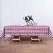 Buffalo Plaid Tablecloth | 60x102 Rectangular | White/Burgundy | Checkered Polyester Linen Tablecloth