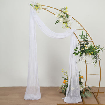 20ft White Gauze Cheesecloth Fabric Wedding Arch Drapery, Window Scarf Valance, Boho Decor Arbor Curtain Panel