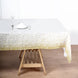 5 Pack White Rectangular Waterproof Plastic Tablecloths with Gold Confetti Dots