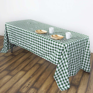 White/Green Buffalo Plaid Tablecloth for a Charming and Stylish Look