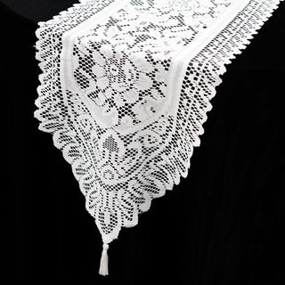 Enhance Your Event Decor with the White Lace Floral Embroidered Table Runner