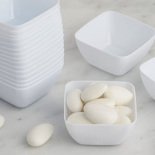 Elegant and Versatile White Mini Square Plastic Candy Bowls