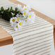 Natural Striped Burlap Rustic Table Runner | Jute Linen Tabletop Decor | 14Inchx108Inch