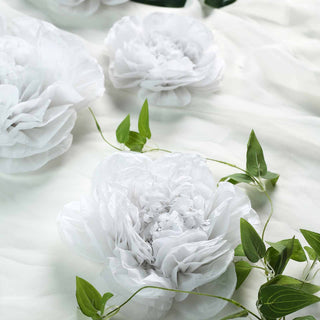 Elegant White Peony 3D Paper Flowers Wall Decor