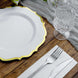 10 Pack | 10inch White Plastic Dinner Plates Disposable Tableware Round With Gold Scalloped Rim