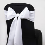 5 PCS | 6" x 108" White Polyester Chair Sash