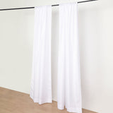 White Polyester Photography Backdrop Curtains, Drapery Panels With Rod Pockets, 10ftx8ft - 130 GSM