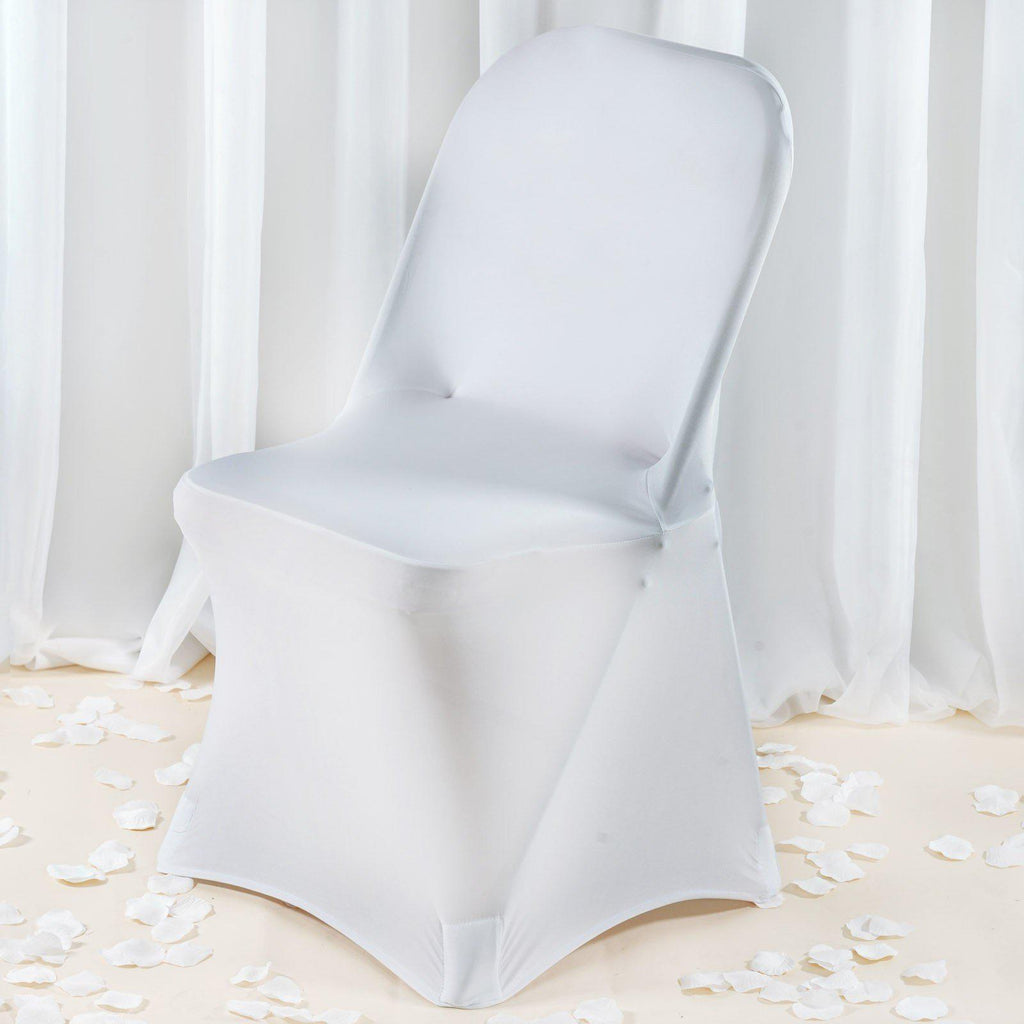 White Premium Spandex Stretch Folding Chair Cover