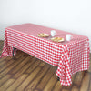 Buffalo Plaid Tablecloths | 60x102 Rectangular | White/Red | Checkered Polyester Linen Tablecloth