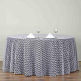 120" White Round Polyester Floral Lace Tablecloth