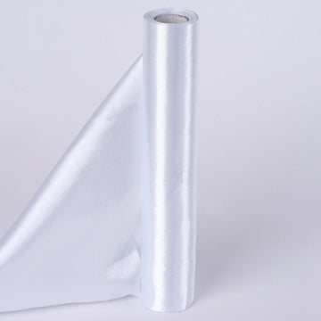 12"x10 Yards | White Satin Fabric Bolt, DIY Craft Wholesale Fabric
