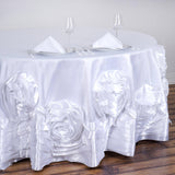 Transform Your Table with a White Rosette Tablecloth