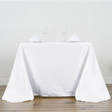 White Polyester Square Tablecloth 90"x90"