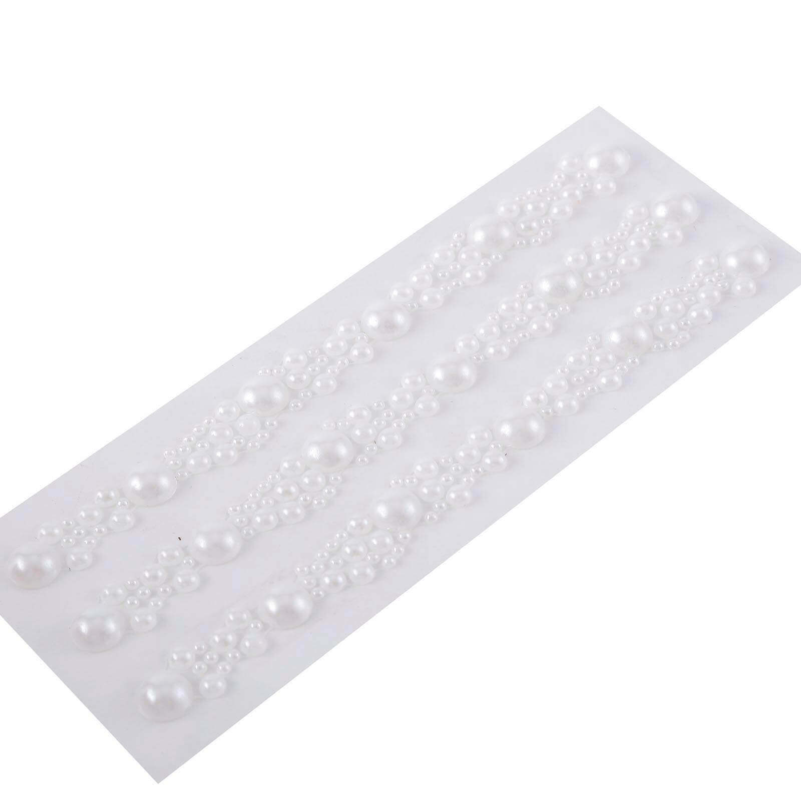 Description Picture 2 of itemWhite Self Adhesive Pearl Rhinestone Stickers, DIY Craft Peel and Stick Gem Stickers