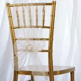 5pc x Chair Sash Organza - White