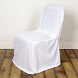 White Stretch Slim Fit Scuba Chair Covers for Elegant Event Décor