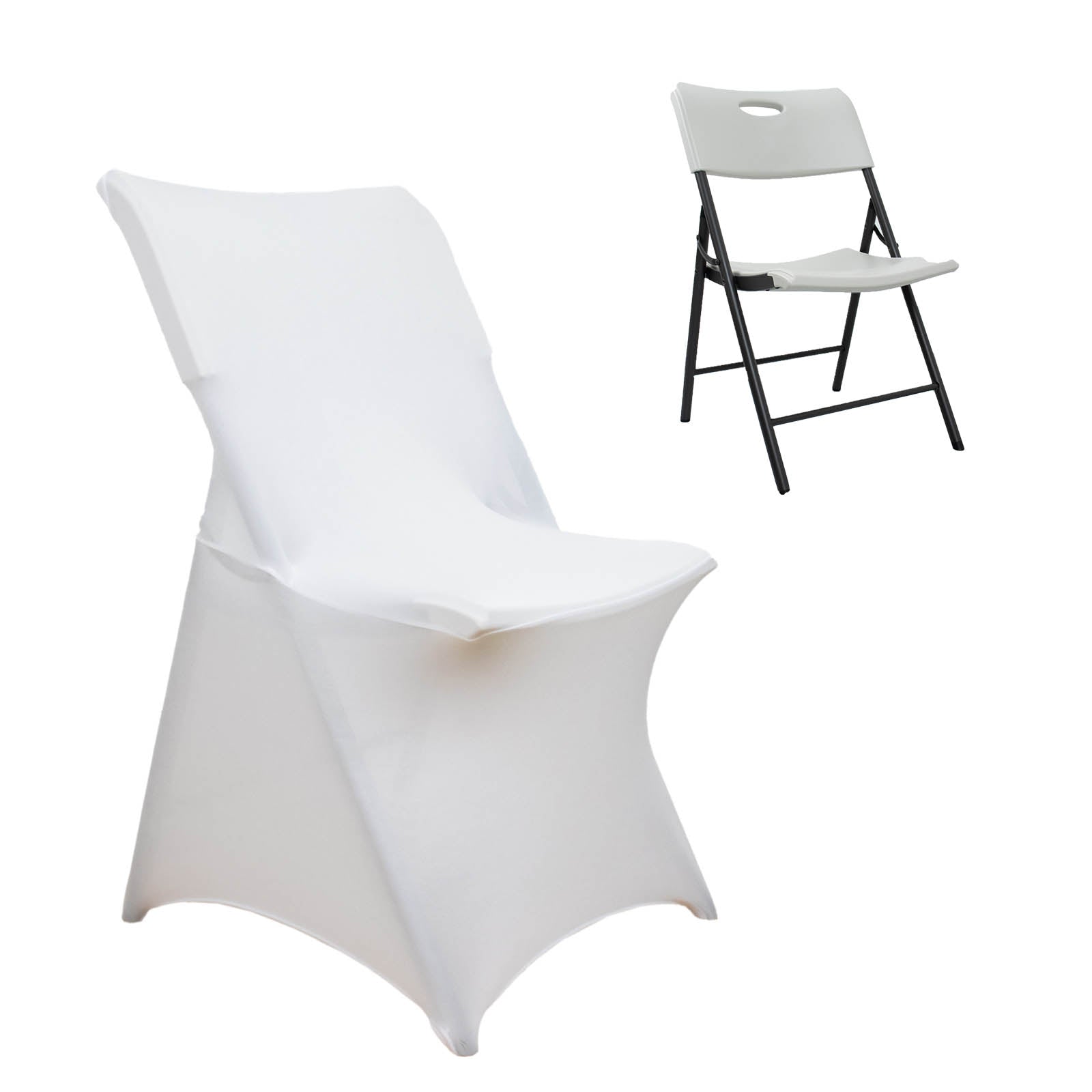 YOUR CHAIR COVERS - Spandex Lifetime Folding Chair Cover - White, Stretch  Fitted Lifetime Folding Chair Seat Cushion Cover, Removable Washable