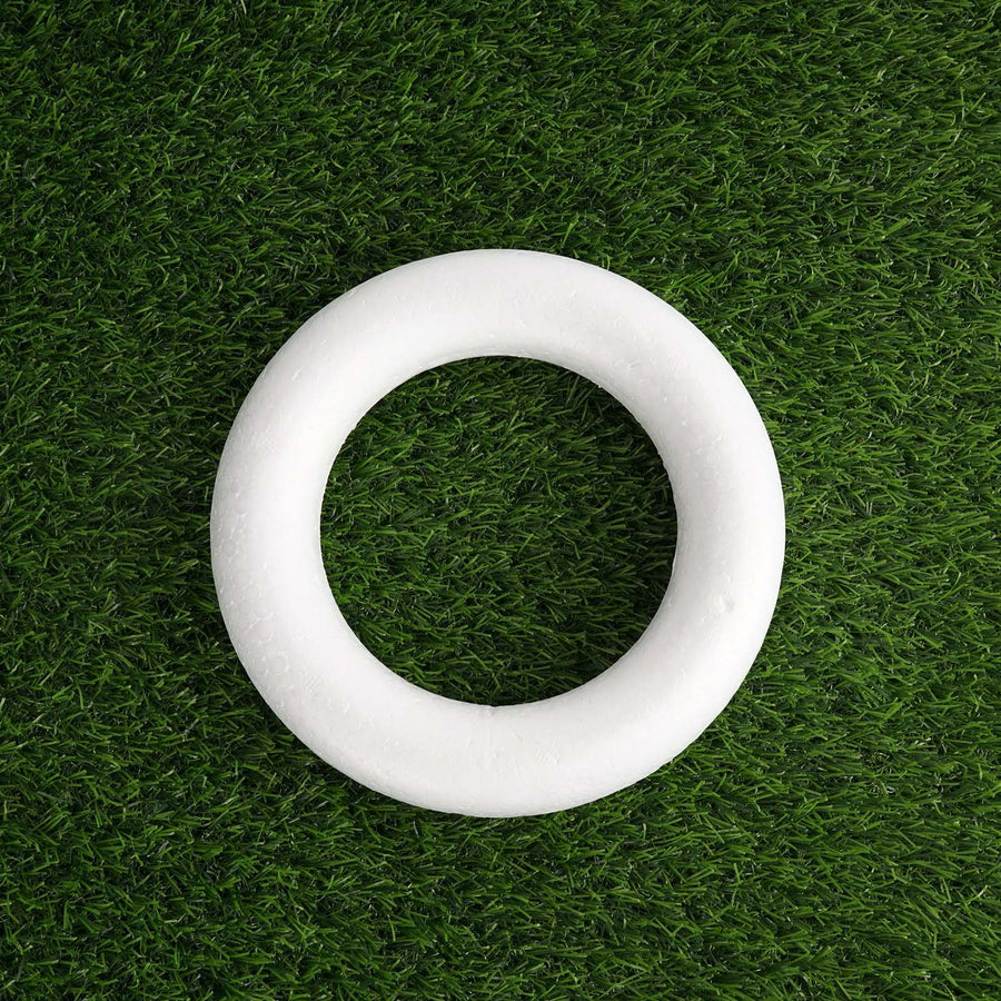 12 Pack | 8inch White Styrofoam Ring, Foam Circle Hoop For DIY Crafts