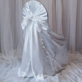 Elevate Your Event with the White Universal Satin Chair Cover