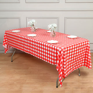 Enhance Your Event Decor with a Red and White Checkered Table Cover