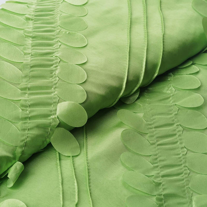 54inch x 5 Yards Apple Green Petal Taffeta Fabric Bolt, Leaf Taffeta DIY Craft Fabric Roll