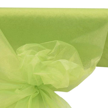 54"x40 Yards Apple Green Sheer Organza Fabric Bolt, DIY Craft Fabric Roll
